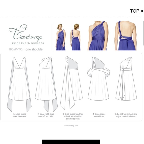 Dressy Collection Dessy Twist Wrap Short With Chiffon In Platinum Size M NWT - Picture 8 of 16